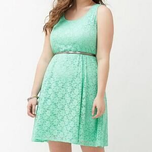 Lane Bryant Mint Green Floral Lace Dress size 14